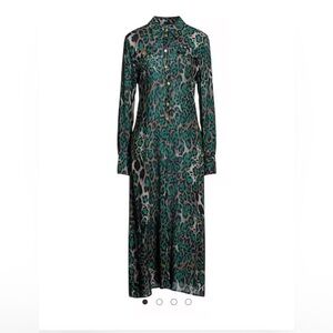 Pinko Ardith Abito leopard print shirt A-line midi dress
